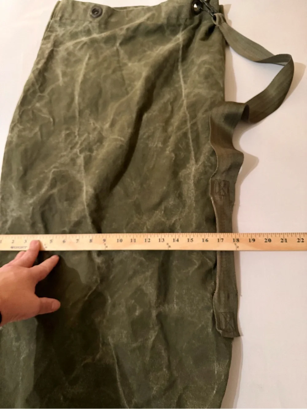 Vintage US Army Military OD Green Canvas Duffle Bag Vietnam War Era 40x18